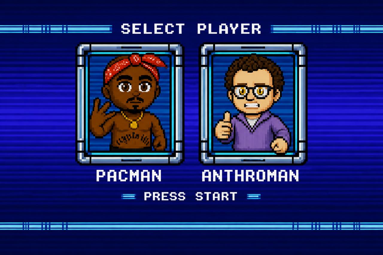 Character select screen: Pacman and Anthroman
