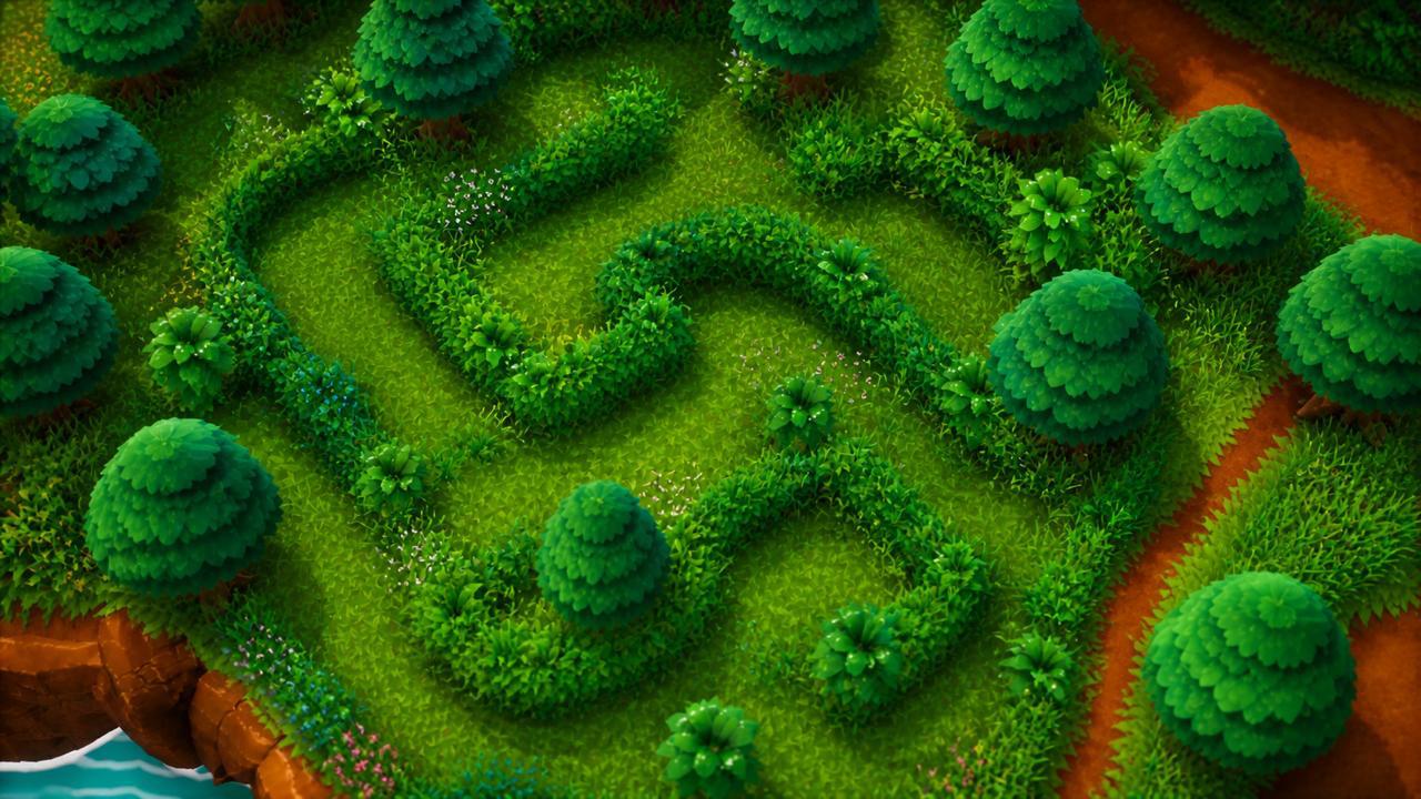 Hedge maze zone in the V2 world